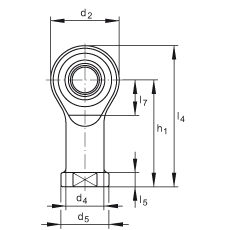 桿端軸承 GIKPSR30-PS, 根據(jù) DIN ISO 12 240-4 標(biāo)準(zhǔn)，特種鋼材料，帶右旋內(nèi)螺紋，免維護(hù)