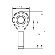 桿端軸承 GAKSL22-PS, 根據(jù) DIN ISO 12 240-4 標(biāo)準(zhǔn)，特種鋼材料，帶左旋外螺紋，免維護(hù)