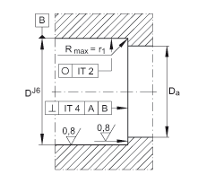 推力角接觸球軸承 7602012-2RS-TVP, 單向，接觸角 a = 60°，限制公差，兩側(cè)唇密封