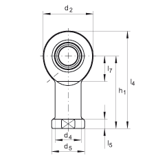 桿端軸承 GIL15-DO, 根據(jù) DIN ISO 12 240-4 標準，帶左旋內(nèi)螺紋，需維護