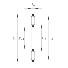 推力滾針和保持架組件 AXK2542, 單向，根據 DIN 5405-2 標準