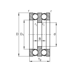 推力深溝球軸承 52204, 根據(jù) DIN 711/ISO 104 標(biāo)準(zhǔn)的主要尺寸，雙向，可分離