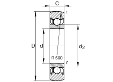 滾輪 LR203-2RSR, 雙面密封