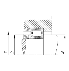 圓柱滾子軸承 NJ240-E-M1 + HJ240E, 根據(jù) DIN 5412-1 標(biāo)準(zhǔn)的主要尺寸, 帶 L 型圈，定位軸承, 可分離, 帶保持架