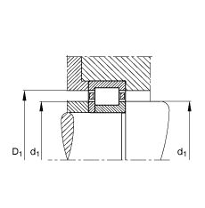 圓柱滾子軸承 NUP2330-E-M1, 根據(jù) DIN 5412-1 標(biāo)準(zhǔn)的主要尺寸, 定位軸承, 可分離, 帶保持架