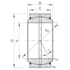 關節軸承 GE180-DO-2RS, 根據 DIN ISO 12 240-1 標準, 需維護，兩側唇密封