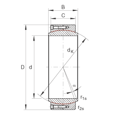 大的關節(jié)軸承 GE530-DW, 根據(jù) DIN ISO 12 240-1 標準，免維護