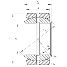 關(guān)節(jié)軸承 GE57-ZO, 根據(jù) DIN ISO 12 240-1 標(biāo)準(zhǔn)，英制尺寸，需維護(hù)