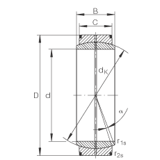 關(guān)節(jié)軸承 GE340-DO, 根據(jù) DIN ISO 12 240-1 標(biāo)準(zhǔn)，需維護(hù)