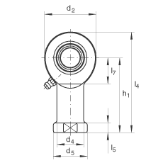 桿端軸承 GIL60-DO-2RS, 根據 DIN ISO 12 240-4 標準，帶左旋內螺紋，需維護，兩側唇密封