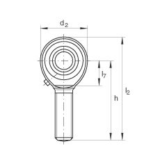 桿端軸承 GAKR10-PB, 根據 DIN ISO 12 240-4 標準，帶右旋外螺紋，需維護