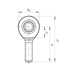 桿端軸承 GAL17-UK, 根據 DIN ISO 12 240-4 標準，帶左旋外螺紋，需維護