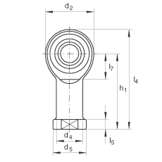 桿端軸承 GIKL10-PW, 根據 DIN ISO 12 240-4 標準，帶左旋內螺紋，需維護