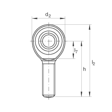 桿端軸承 GAKR12-PW, 根據(jù) DIN ISO 12 240-4 標(biāo)準(zhǔn)，帶右旋外螺紋，需維護(hù)