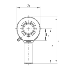 桿端軸承 GAR6-DO, 根據 DIN ISO 12 240-4 標準，帶右旋外螺紋，需維護