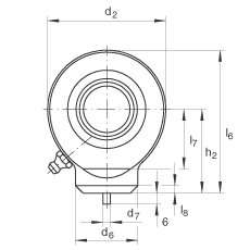 液壓桿端軸承 GK80-DO, 根據(jù) DIN ISO 12 240 標(biāo)準(zhǔn)，帶焊接面，需維護(hù)