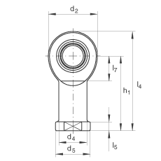 桿端軸承 GIL12-UK, 根據(jù) DIN ISO 12 240-4 標(biāo)準(zhǔn)，帶左旋內(nèi)螺紋，需維護(hù)