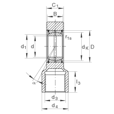 液壓桿端軸承 GIHRK60-DO, 根據(jù) DIN ISO 12 240-4 標(biāo)準(zhǔn)，帶右旋螺紋夾緊裝置，需維護(hù)