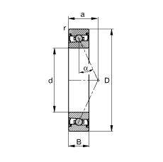 主軸軸承 HCS7024-E-T-P4S, 調節，成對或單元安裝，接觸角 α = 25°，兩側唇密封，非接觸，限制公差