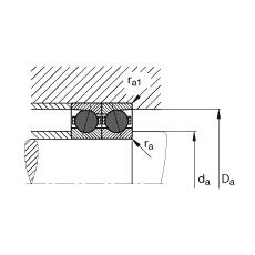 主軸軸承 HCB7234-E-T-P4S, 調節，成對或單元安裝，接觸角 α = 25°，陶瓷球，限制公差