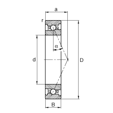 主軸軸承 HS71918-E-T-P4S, 調節，成對或單元安裝，接觸角 α = 25°，限制公差