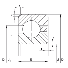 薄截面軸承 CSCF080, 深溝球軸承，類型C，運行溫度 -54°C 到 +120°C