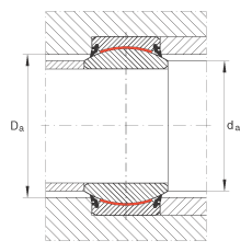 關(guān)節(jié)軸承 GE140-UK-2RS, 根據(jù) DIN ISO 12 240-1 標(biāo)準(zhǔn), 免維護(hù)，兩側(cè)唇密封