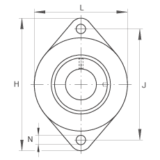 軸承座單元 RCSMF12, 帶兩個(gè)螺栓孔的法蘭的軸承座單元，鋼板，橡膠襯墊，偏心鎖圈，P型密封