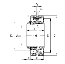 調(diào)心滾子軸承 22252-B-K-MB + H3152X, 根據(jù) DIN 635-2 標(biāo)準(zhǔn)的主要尺寸, 帶錐孔和緊定套